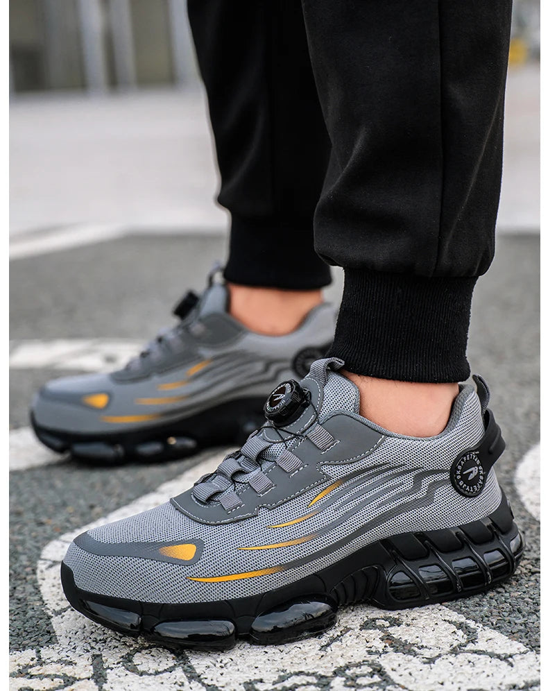 Men’s Rotating Button Safety Shoes – Anti-Smash & Anti-Puncture